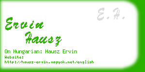 ervin hausz business card